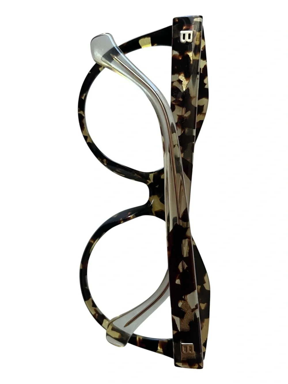 Balenciaga Y2K BA48 Cat Eye Eyeglasses Frames Havana Brown Tortoise 55B